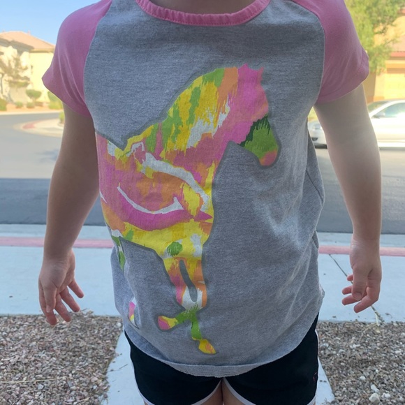 ⭕️⭕️John Deere girls horse t shirt